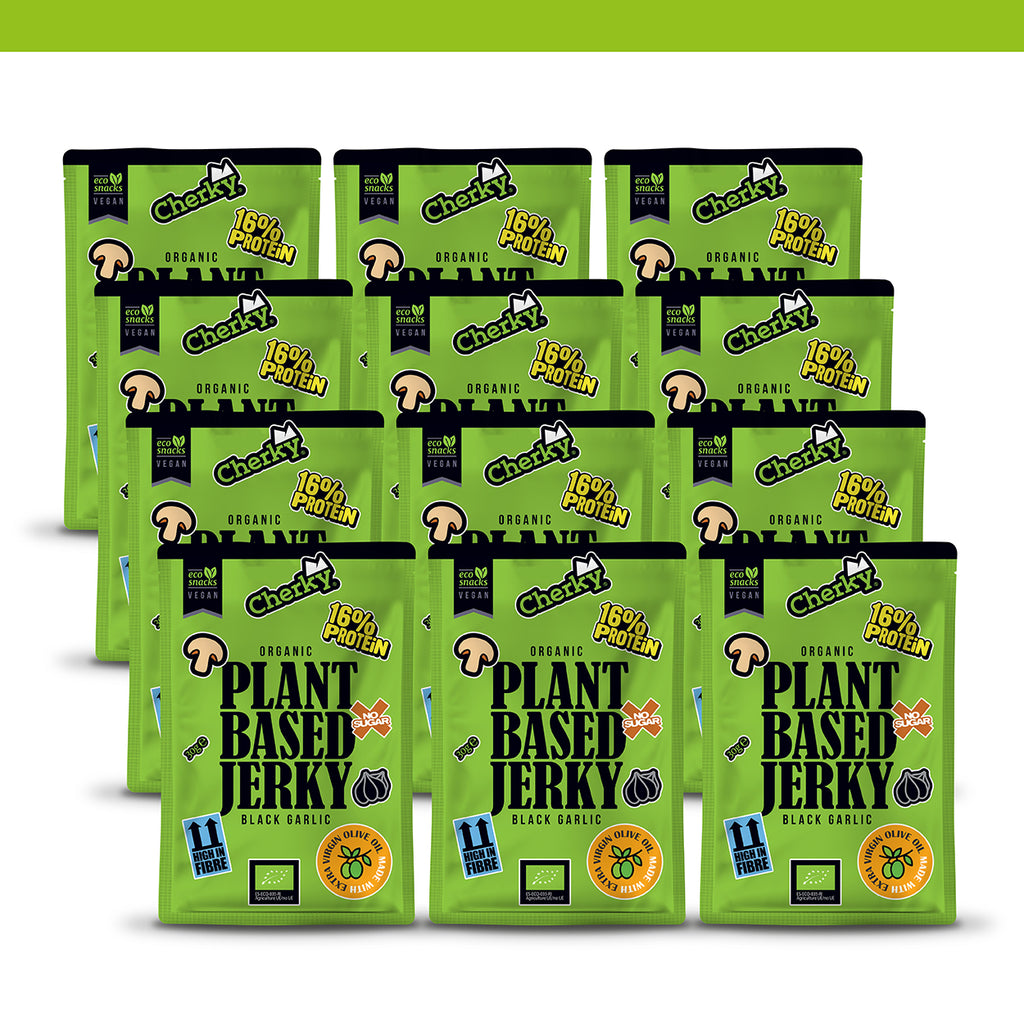 ECO · plant based jerky · BLACK GARLIC & COFFEE