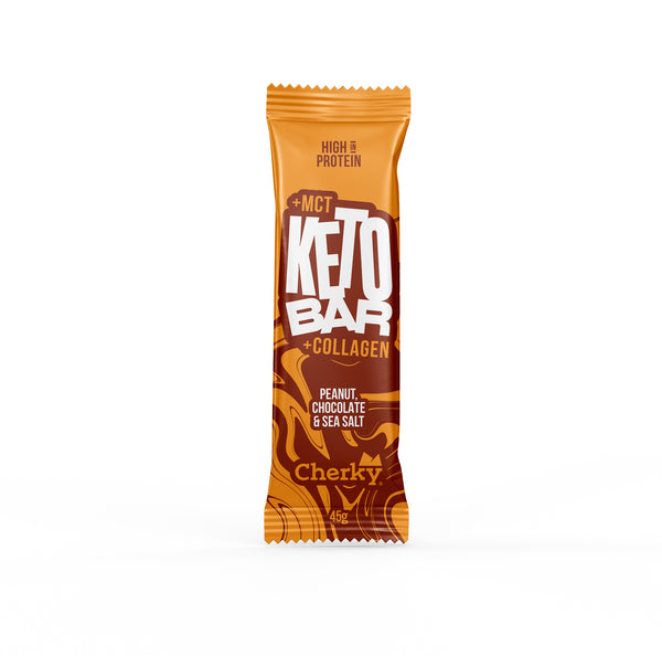 KETO COLLAGEN BAR · PEANUT, CHOCOLATE & SEA SALT